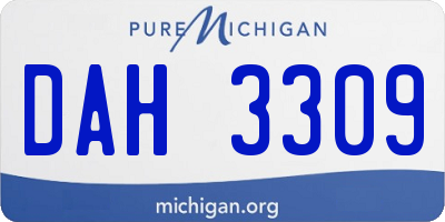 MI license plate DAH3309