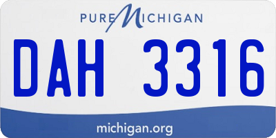 MI license plate DAH3316