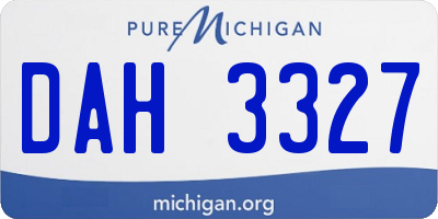 MI license plate DAH3327