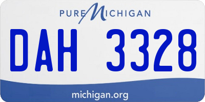 MI license plate DAH3328