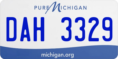 MI license plate DAH3329