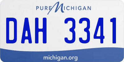 MI license plate DAH3341
