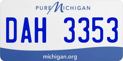 MI license plate DAH3353