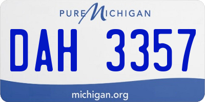 MI license plate DAH3357