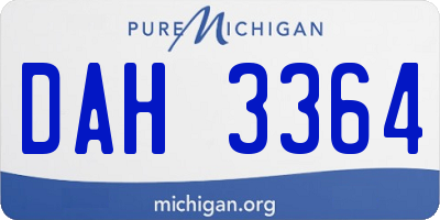 MI license plate DAH3364