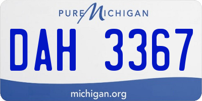 MI license plate DAH3367