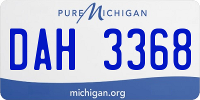 MI license plate DAH3368
