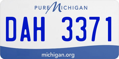 MI license plate DAH3371