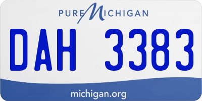 MI license plate DAH3383