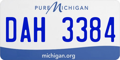 MI license plate DAH3384