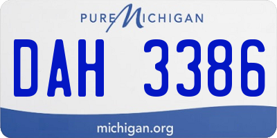 MI license plate DAH3386