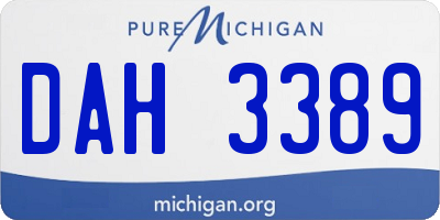 MI license plate DAH3389