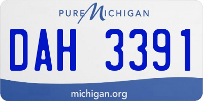 MI license plate DAH3391