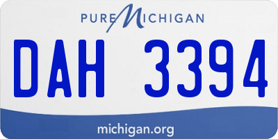 MI license plate DAH3394