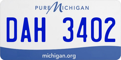 MI license plate DAH3402