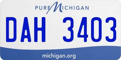 MI license plate DAH3403