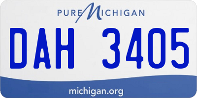 MI license plate DAH3405