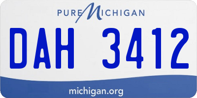 MI license plate DAH3412