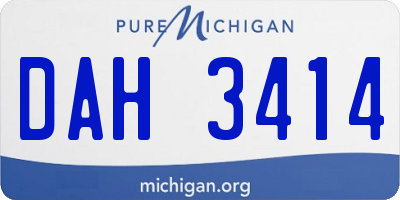 MI license plate DAH3414