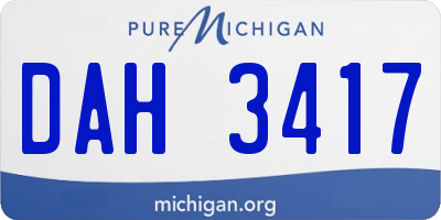 MI license plate DAH3417