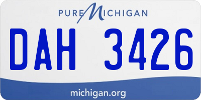 MI license plate DAH3426