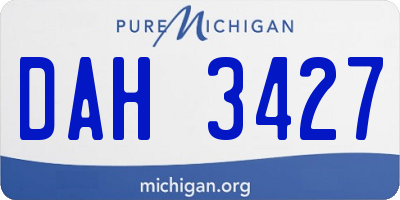 MI license plate DAH3427