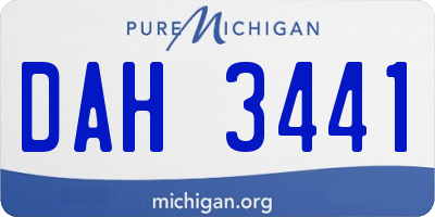 MI license plate DAH3441