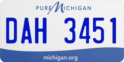 MI license plate DAH3451