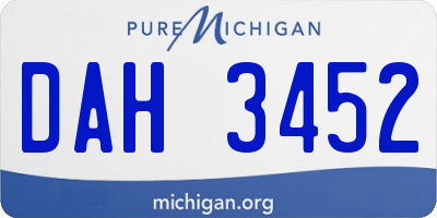 MI license plate DAH3452