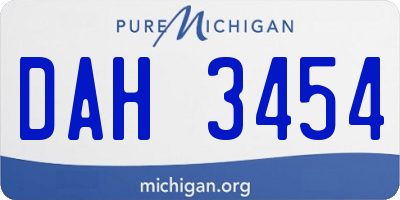 MI license plate DAH3454