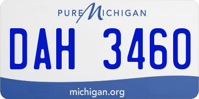 MI license plate DAH3460