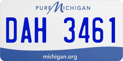 MI license plate DAH3461