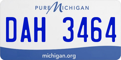 MI license plate DAH3464