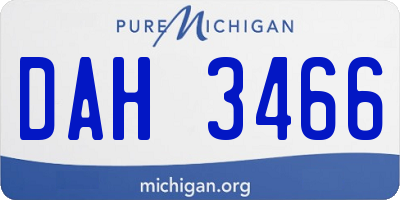 MI license plate DAH3466