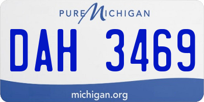 MI license plate DAH3469