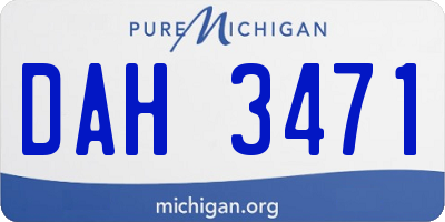 MI license plate DAH3471