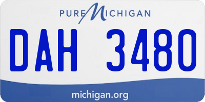 MI license plate DAH3480