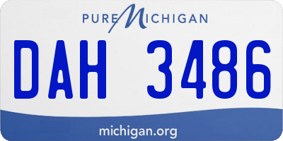 MI license plate DAH3486