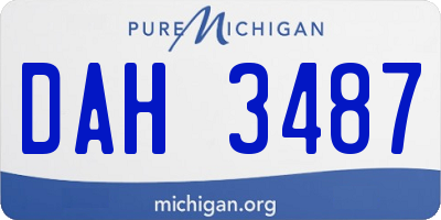 MI license plate DAH3487
