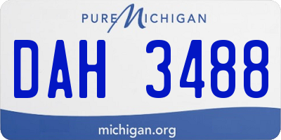 MI license plate DAH3488