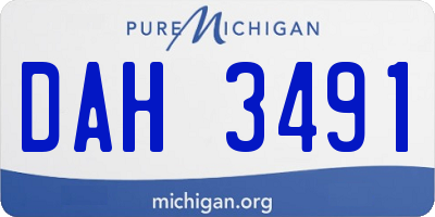 MI license plate DAH3491