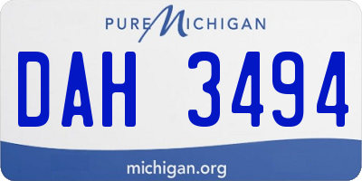 MI license plate DAH3494