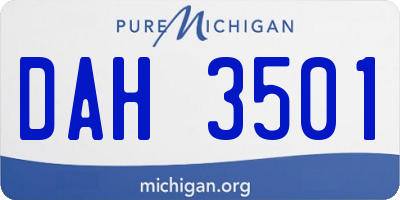 MI license plate DAH3501