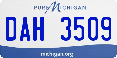 MI license plate DAH3509