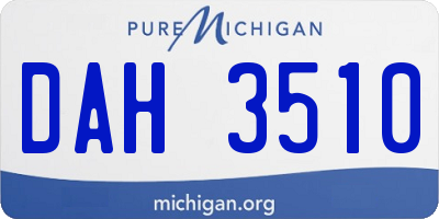 MI license plate DAH3510