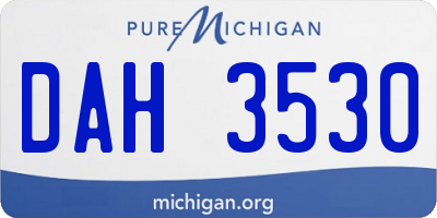 MI license plate DAH3530