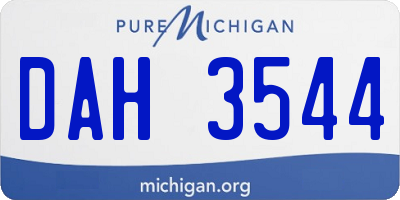 MI license plate DAH3544