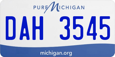 MI license plate DAH3545