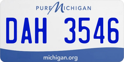 MI license plate DAH3546