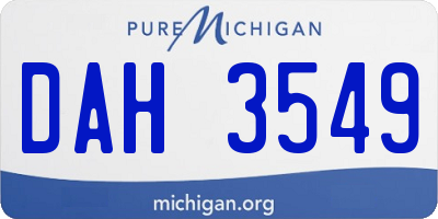 MI license plate DAH3549